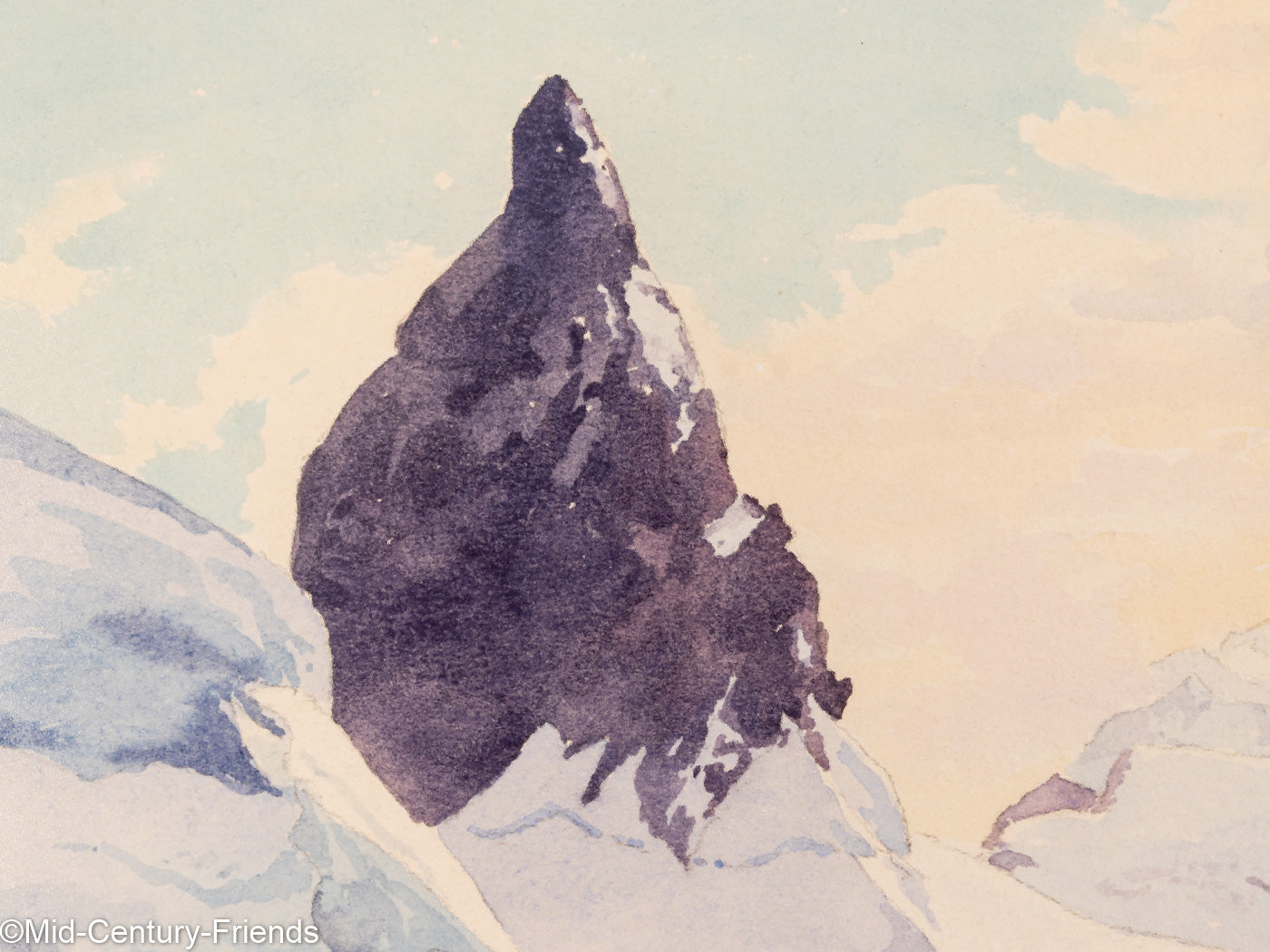 Gebirge, Gouache auf dickem Papier, 57 x 43 cm
