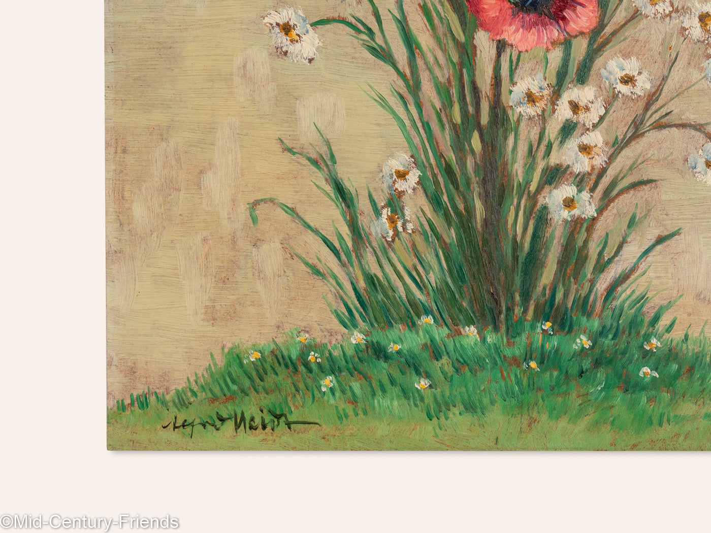 Mohn und Sonnenblumen (Set), Öl auf Platte, 32 x 40 cm