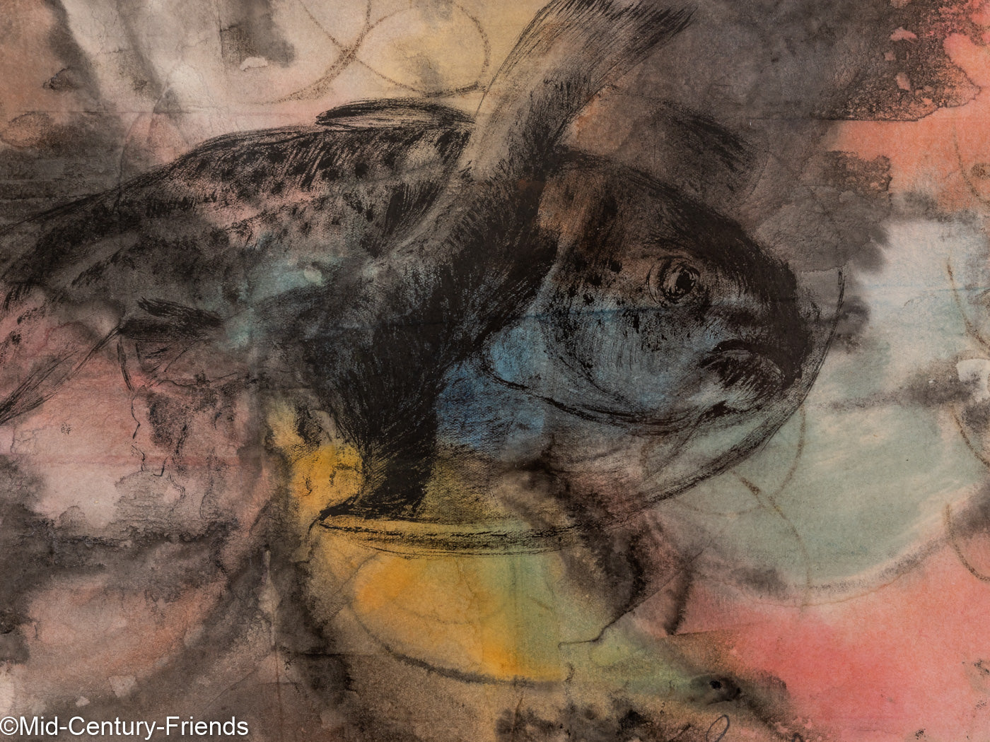 Fisch, Aquarell auf Papier, 63 x 46 cm