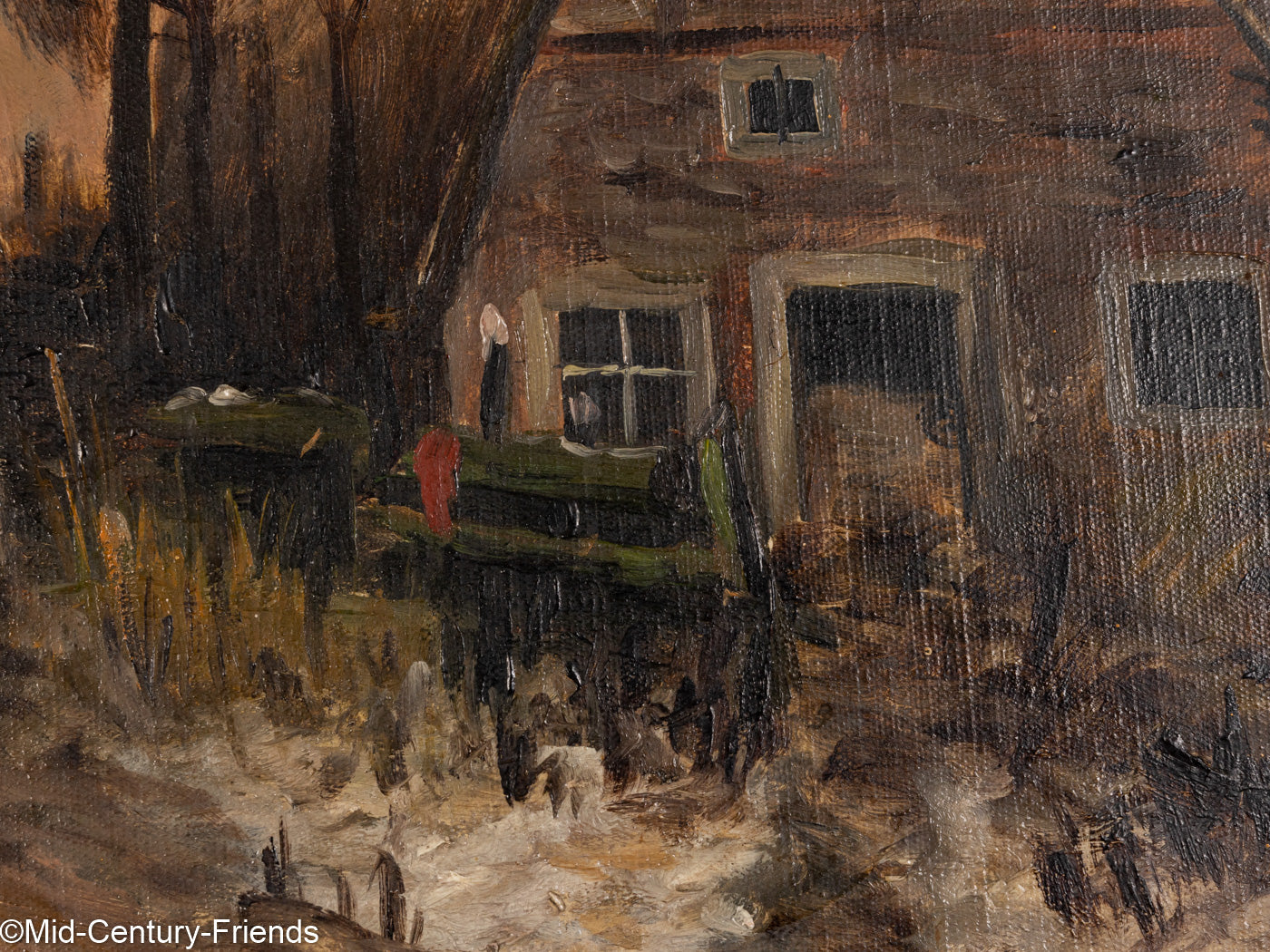 Dorfstrasse im Abendrot, Öl auf Leinwand, 97 x 66 cm