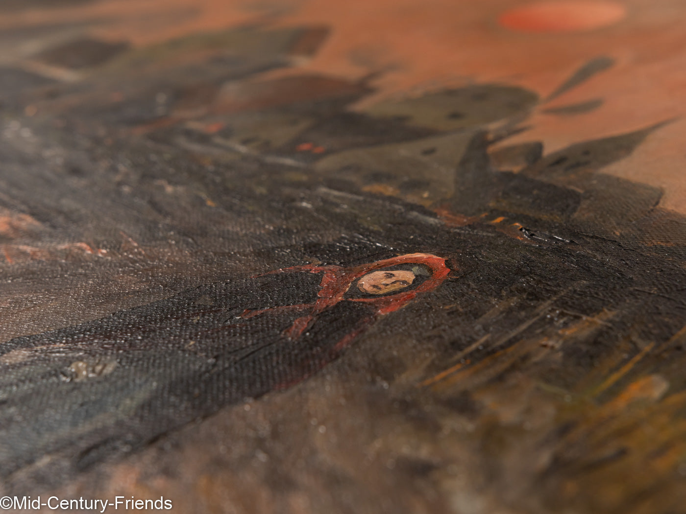 Dorfstrasse im Abendrot, Öl auf Leinwand, 97 x 66 cm