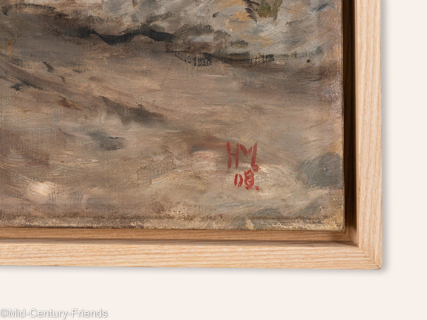 Dorfstrasse im Abendrot, Öl auf Leinwand, 97 x 66 cm