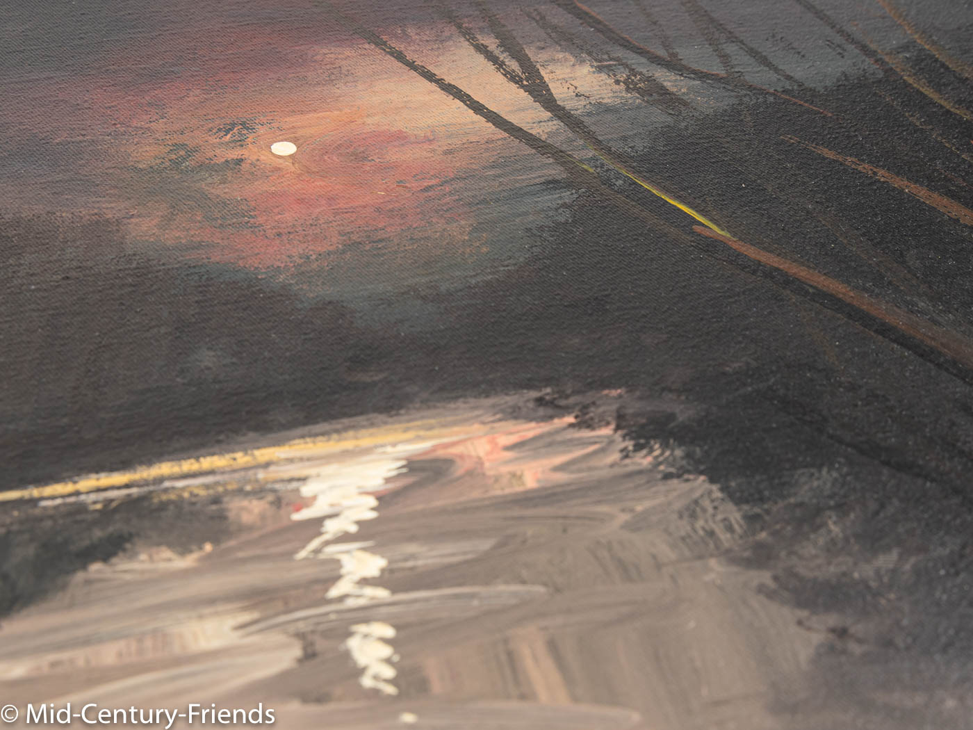 Flusslandschaft im Mondschein, Öl auf Leinen, 74 x 53cm