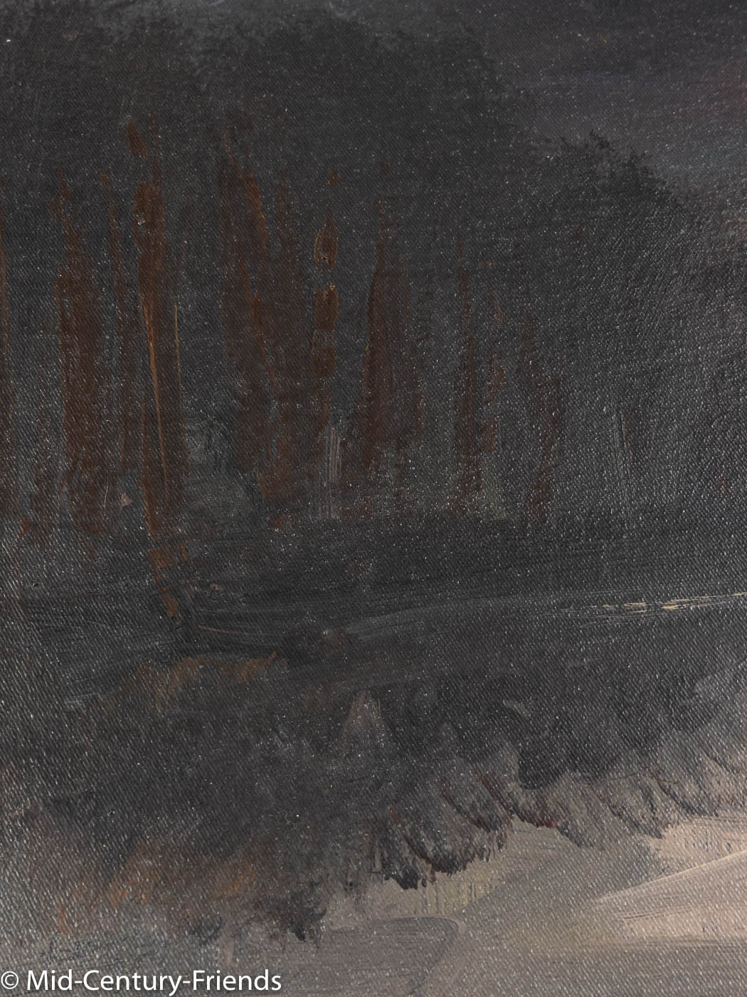 Flusslandschaft im Mondschein, Öl auf Leinen, 74 x 53cm