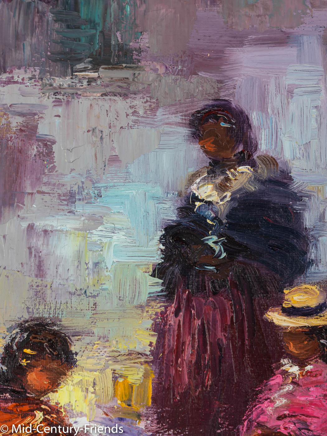 Näherinnen in Argentinien (Set), Öl auf Leinwand, 33 x 44cm
