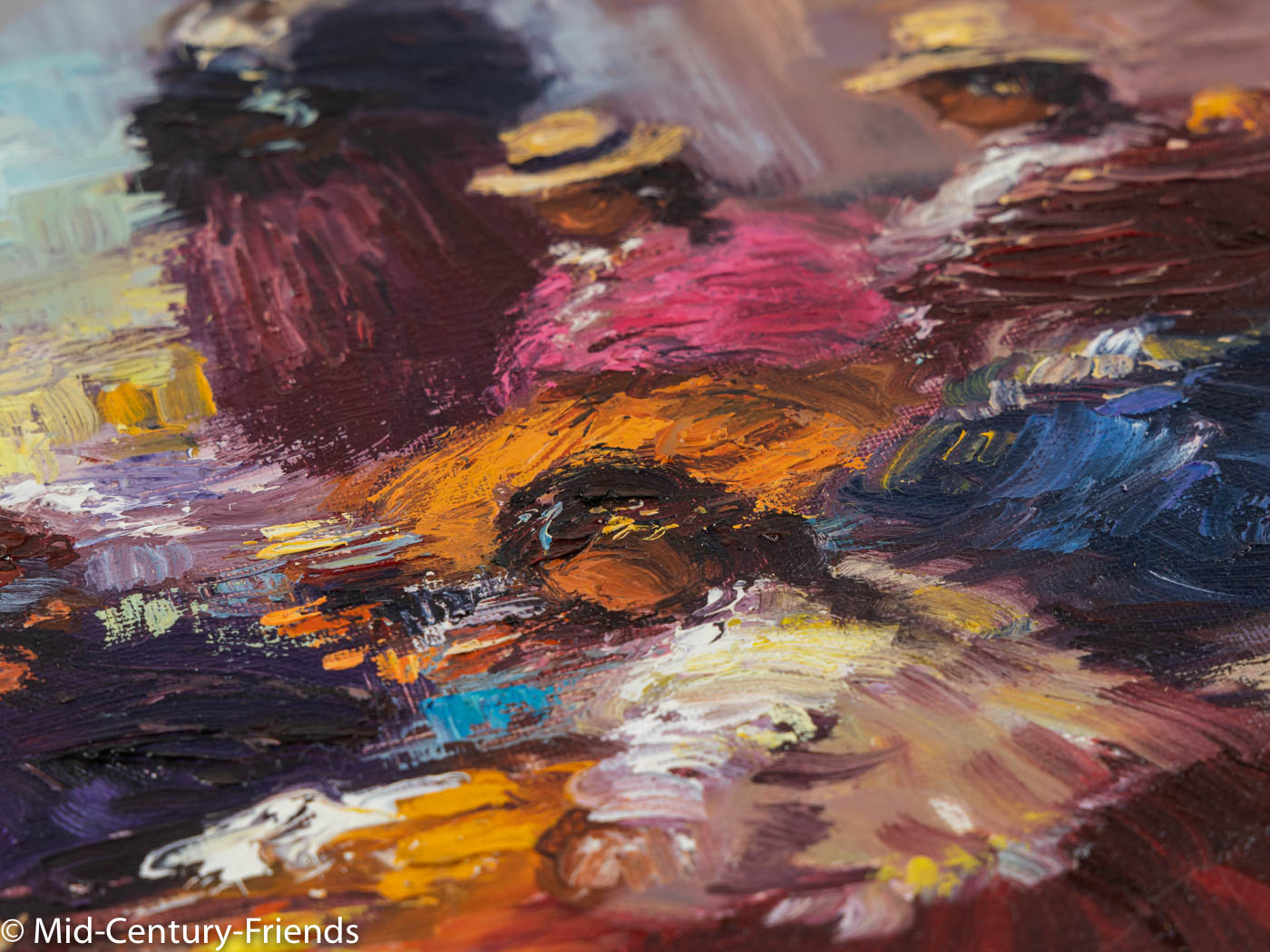 Näherinnen in Argentinien (Set), Öl auf Leinwand, 33 x 44cm