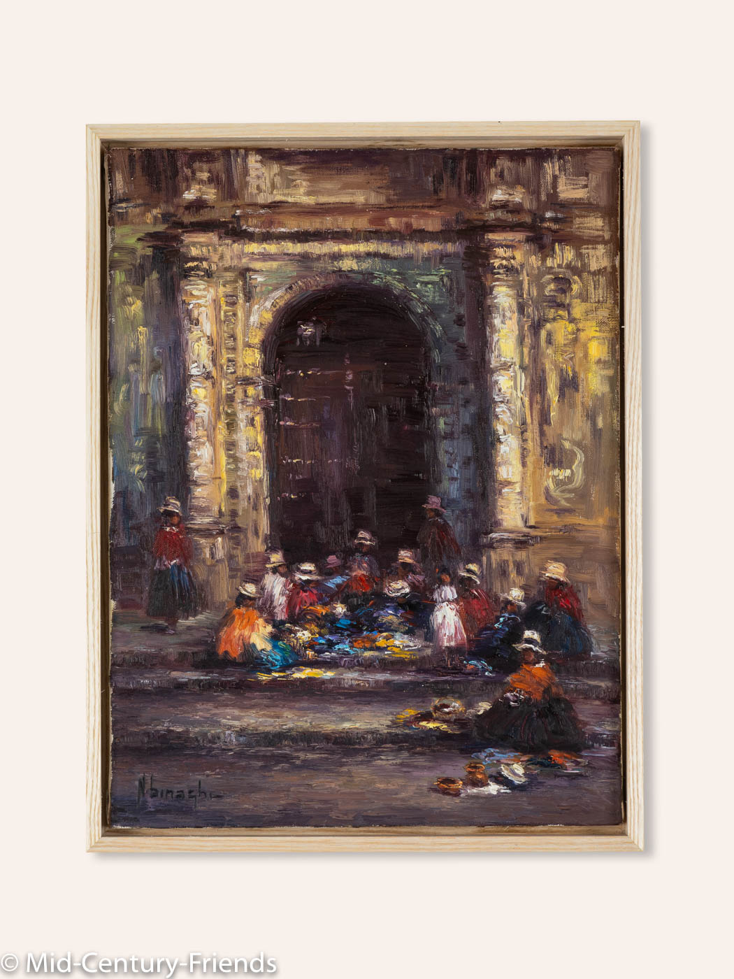 Näherinnen in Argentinien (Set), Öl auf Leinwand, 33 x 44cm