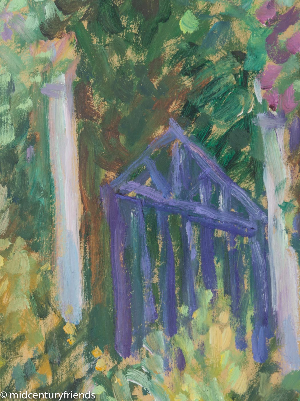 VERWUNSCHENER GARTEN, ACRYL AUF PAPIER, 81 X 71 CM