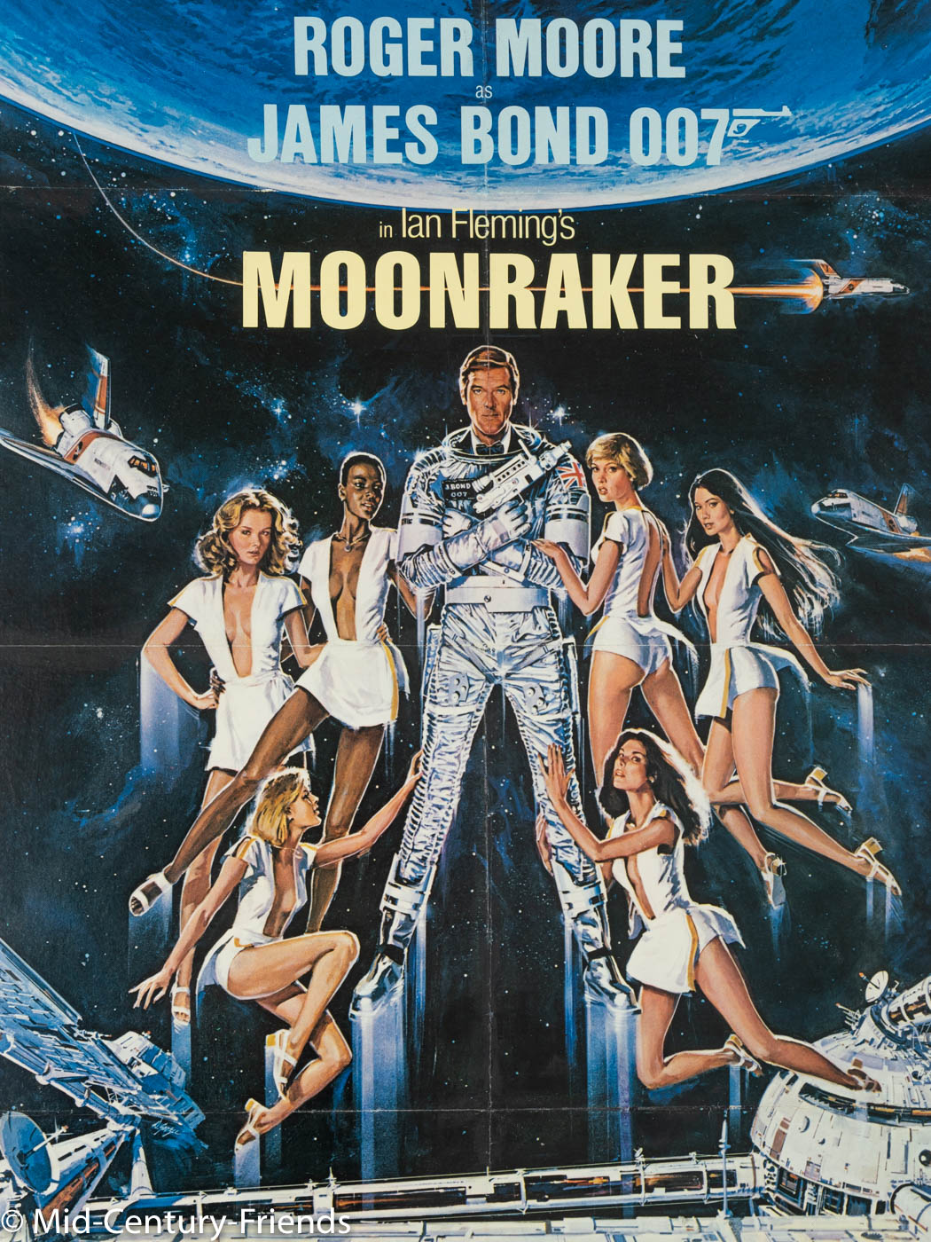 MOONRAKER, ROGER MOORE, ANKÜNDIGUNGSPLAKAT, 86 X 124 CM