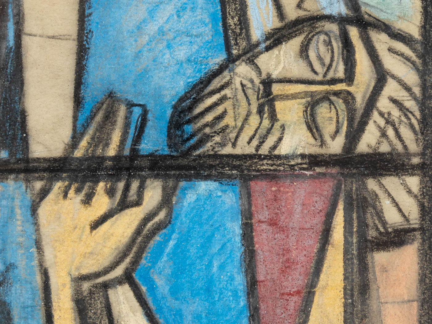 KIRCHENFENSTER (SET), KOLORIERTE SKIZZEN AUF PAPIER, 39 X 88 CM