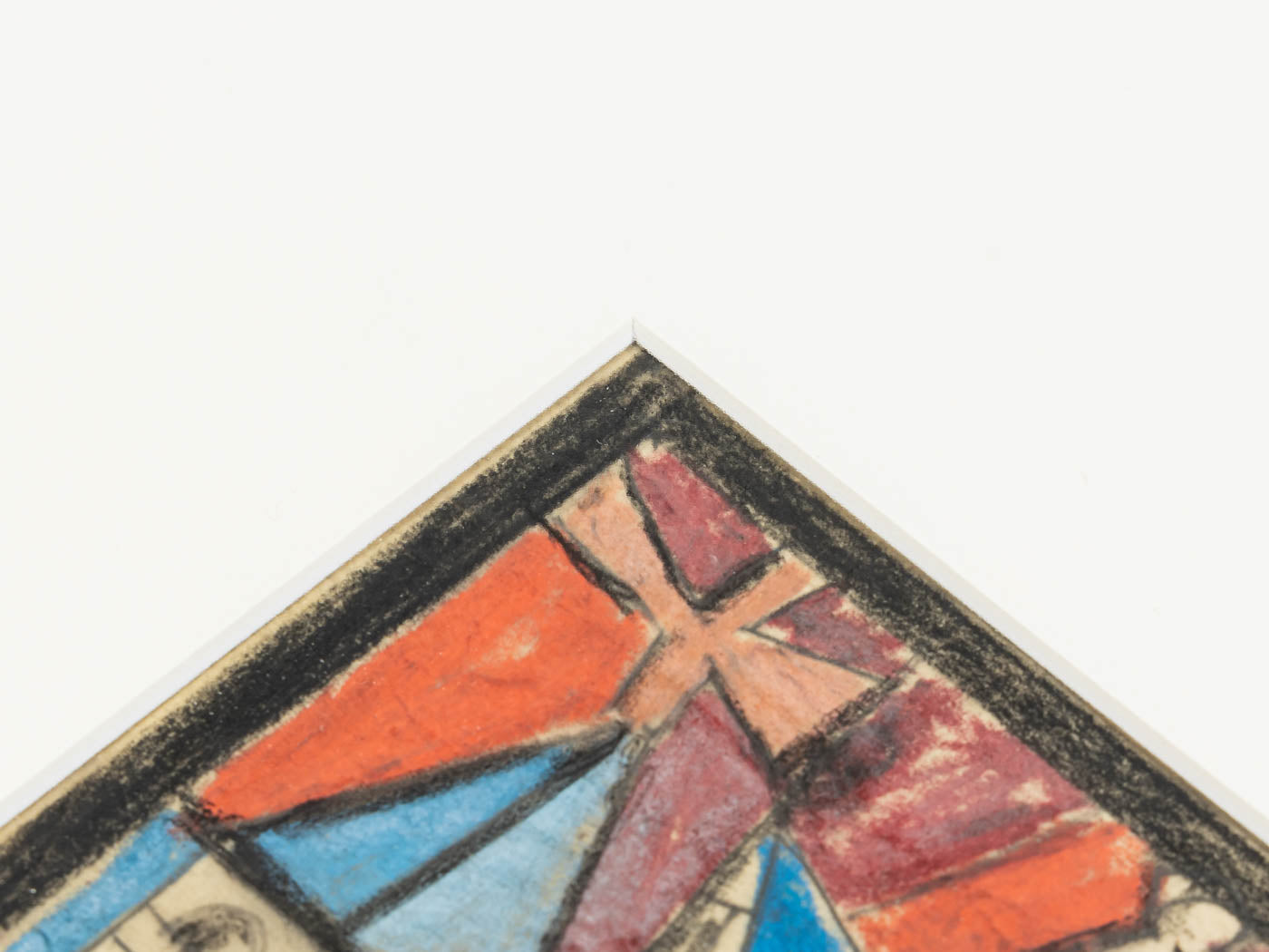 KIRCHENFENSTER (SET), KOLORIERTE SKIZZEN AUF PAPIER, 39 X 88 CM