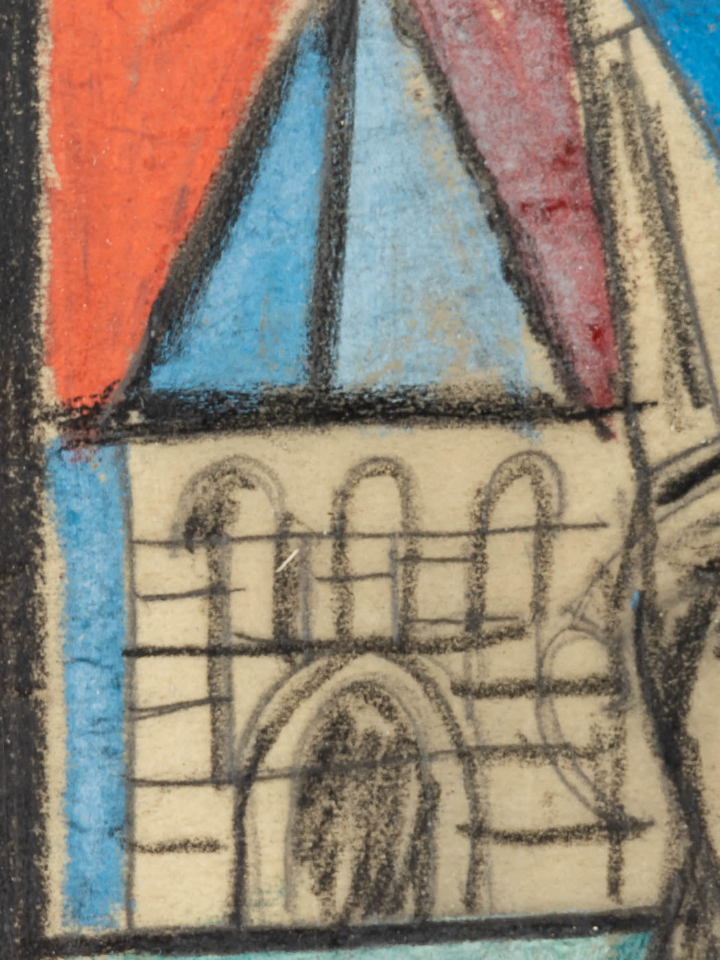 KIRCHENFENSTER (SET), KOLORIERTE SKIZZEN AUF PAPIER, 39 X 88 CM