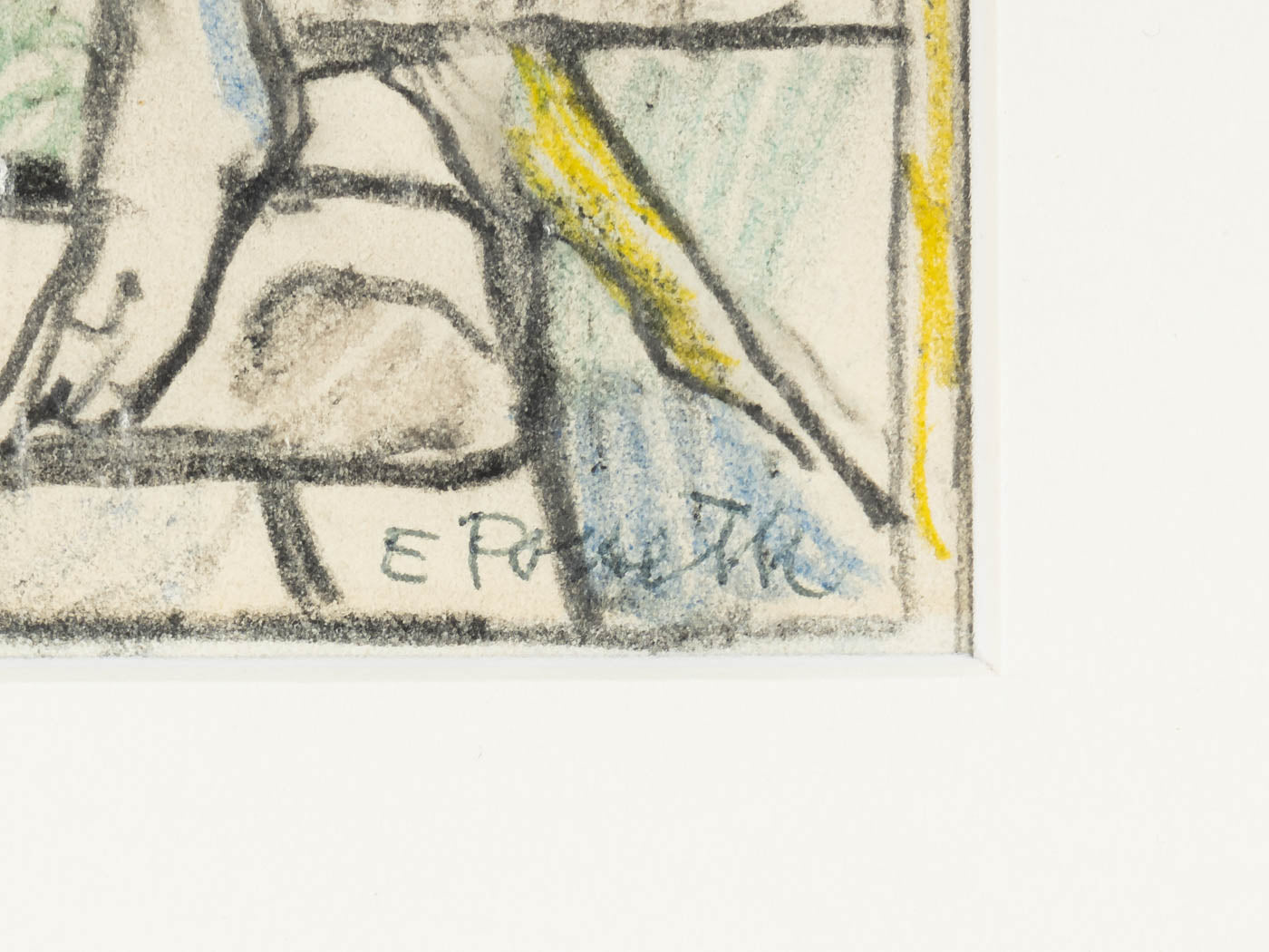 KIRCHENFENSTER (SET), KOLORIERTE SKIZZEN AUF PAPIER, 39 X 88 CM
