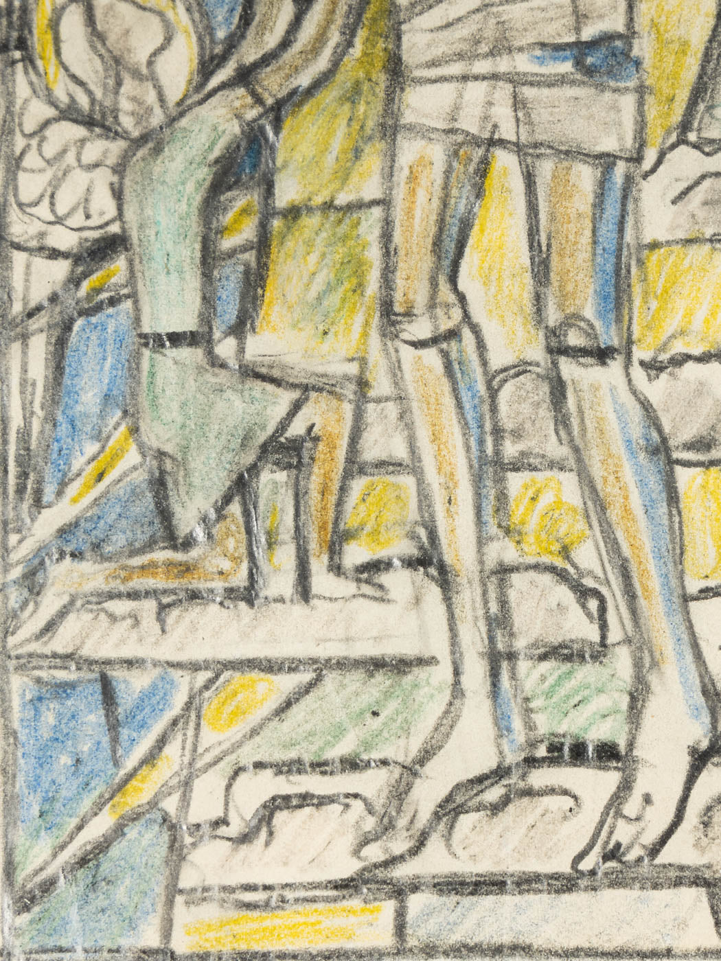 KIRCHENFENSTER (SET), KOLORIERTE SKIZZEN AUF PAPIER, 39 X 88 CM