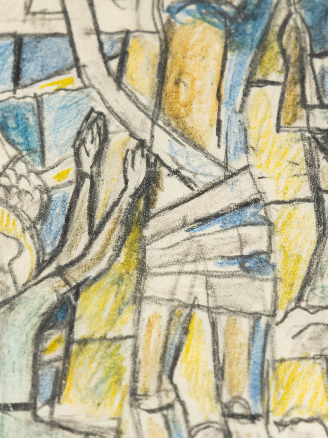 KIRCHENFENSTER (SET), KOLORIERTE SKIZZEN AUF PAPIER, 39 X 88 CM