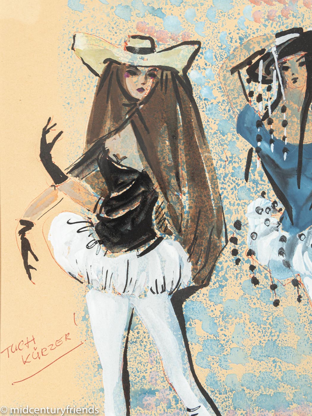 Figurine Staatsoper München, Gouache auf Papier, 48 x 60 cm