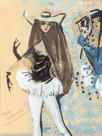 Figurine Staatsoper München, Gouache auf Papier, 48 x 60 cm