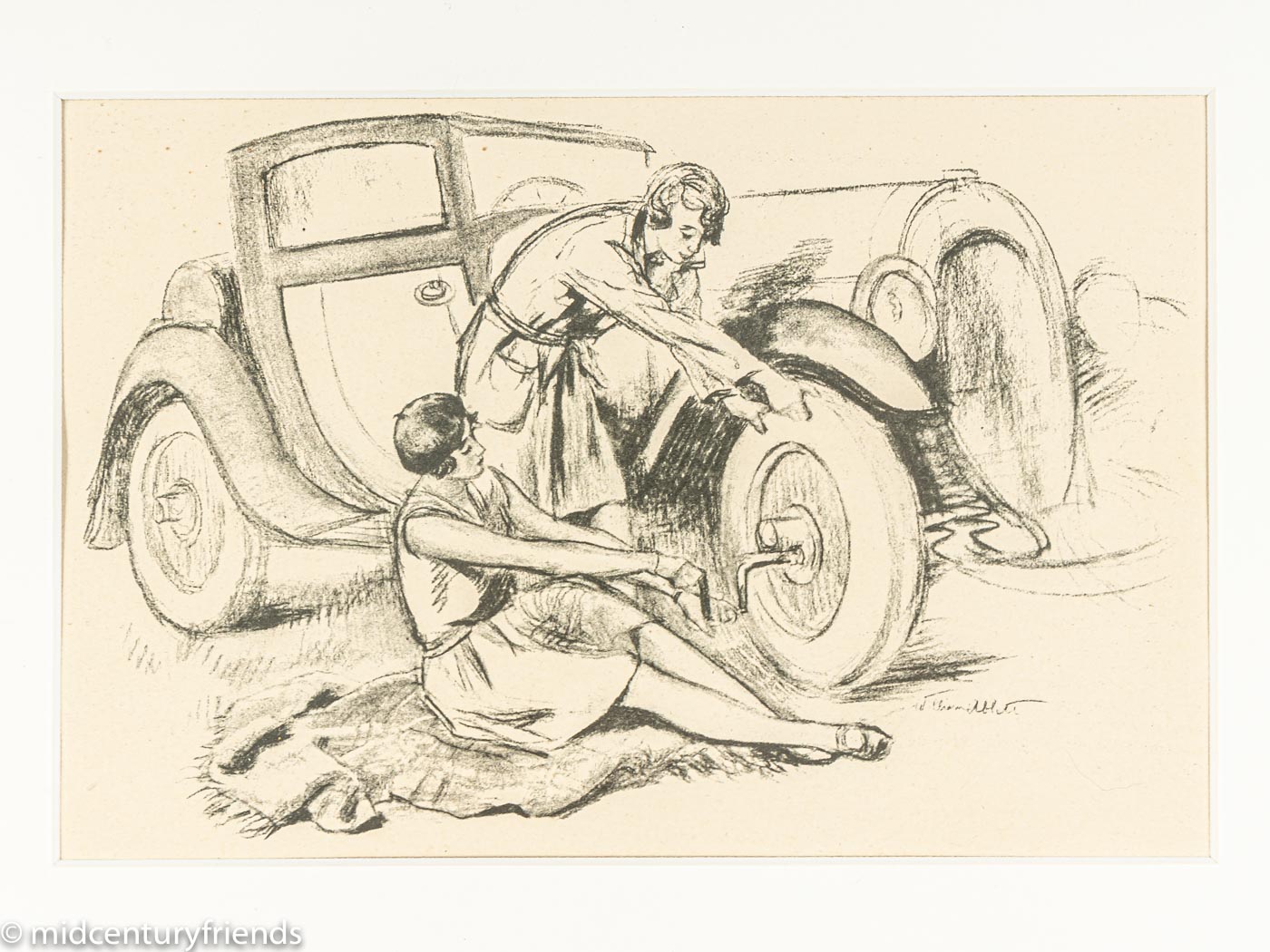 L'Automobile et la Femme, Heliogravüre auf Papier, 82 x 38 cm