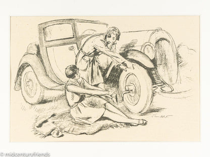 L'Automobile et la Femme, Heliogravüre auf Papier, 82 x 38 cm