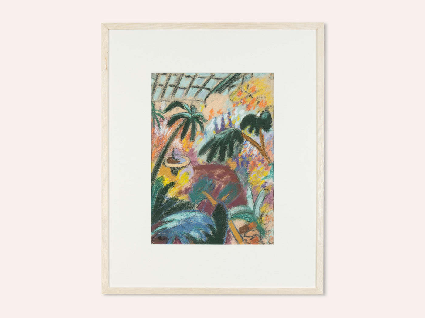 Botanischer Garten, Pastellkreide auf Papier, 49 x 60 cm