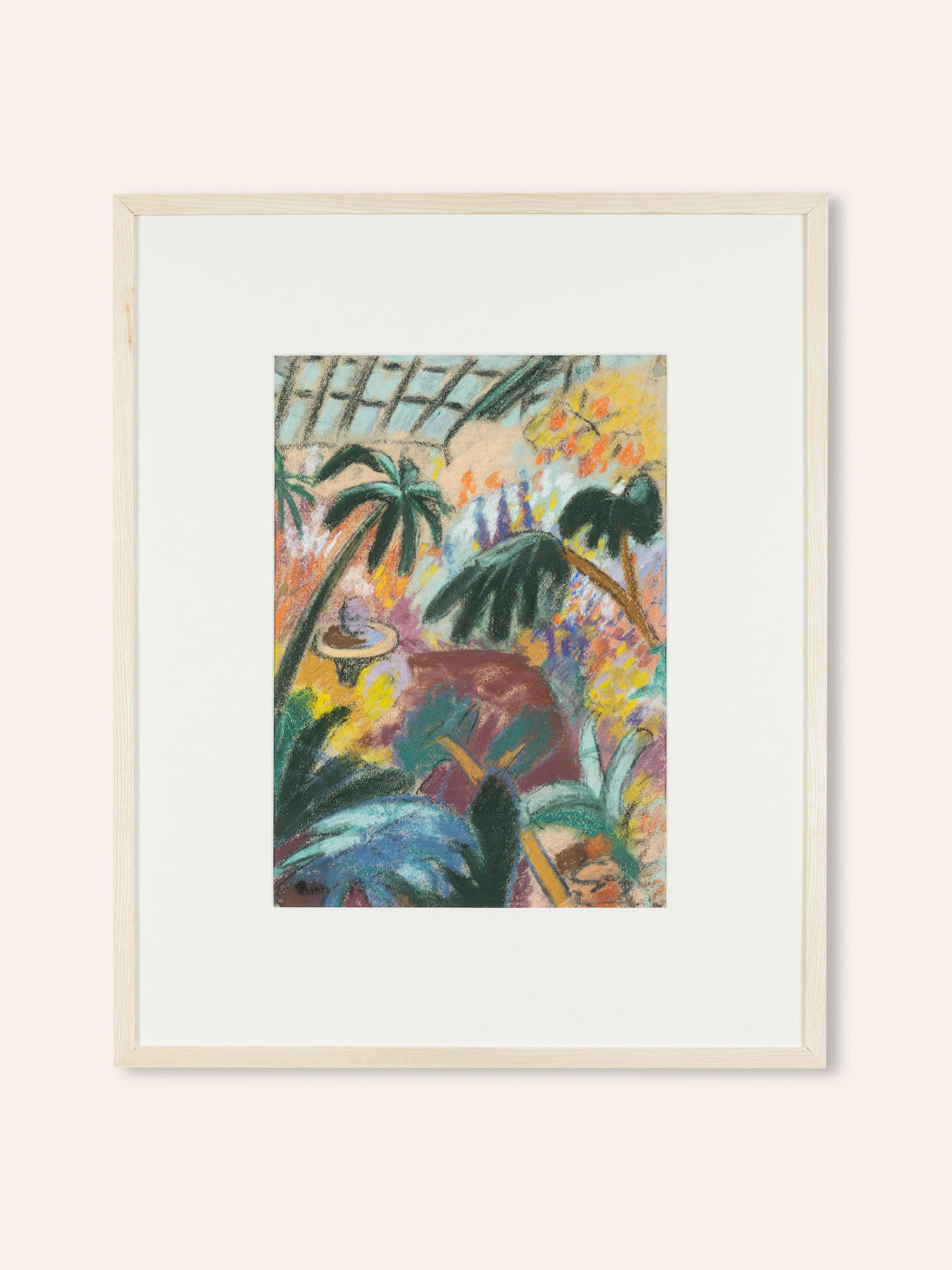 Botanischer Garten, Pastellkreide auf Papier, 49 x 60 cm