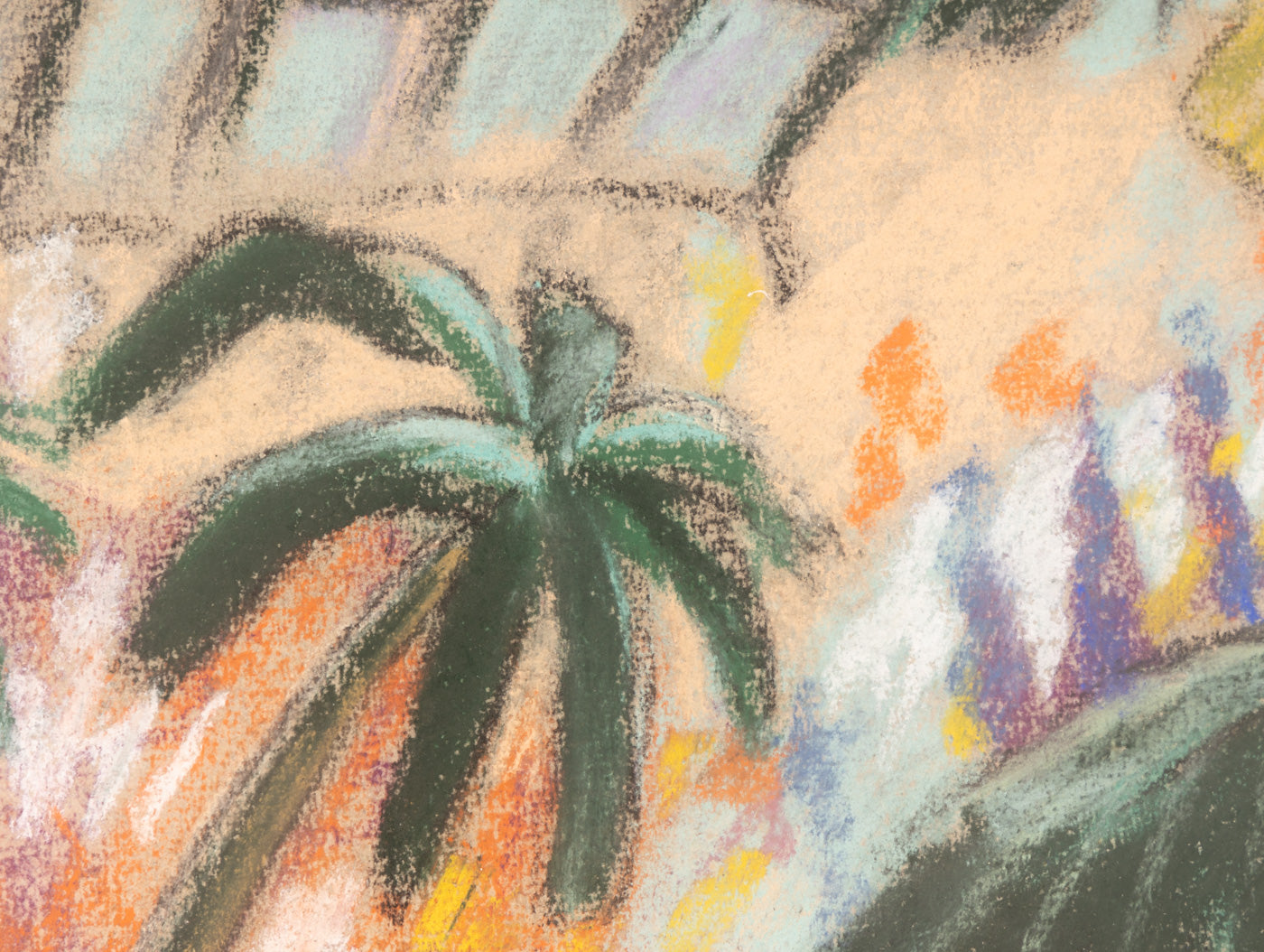 Botanischer Garten, Pastellkreide auf Papier, 49 x 60 cm