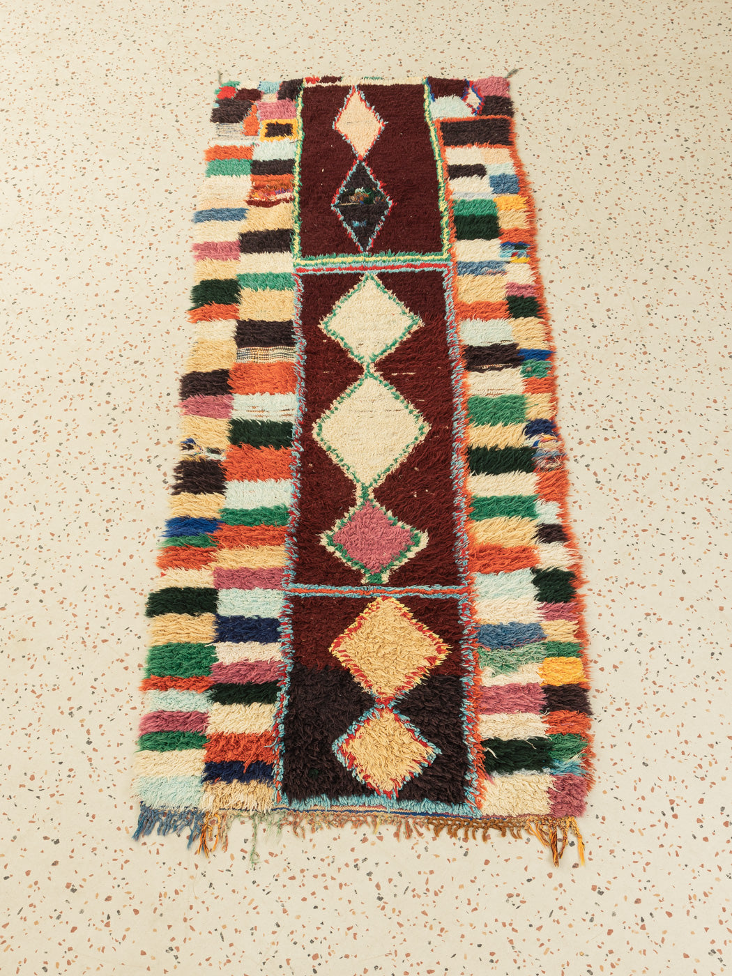 Vintage Boucherouite, Berber Teppich, 93 X 240