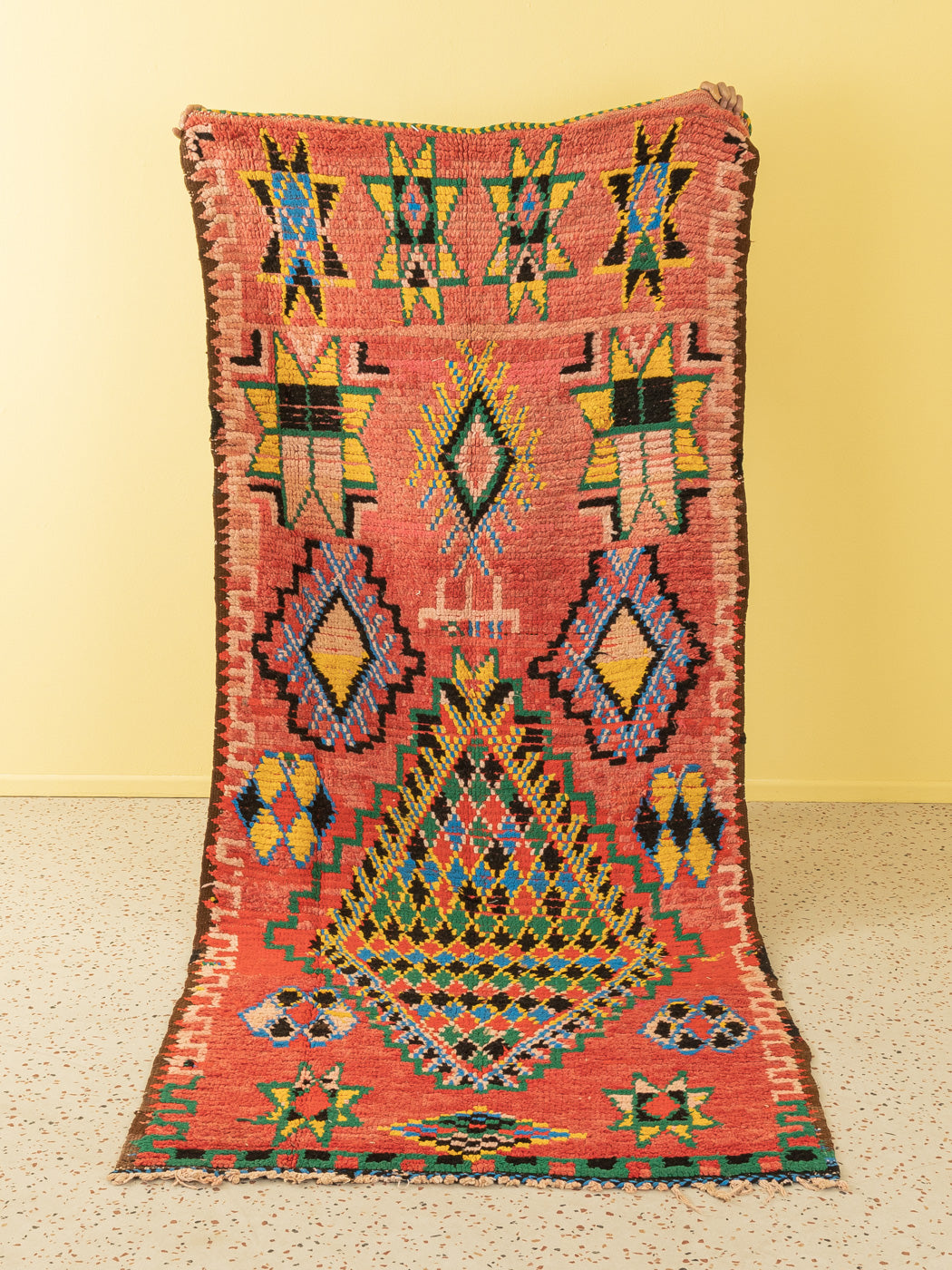 Vintage Boujad, Berber Teppich, 123 X 290
