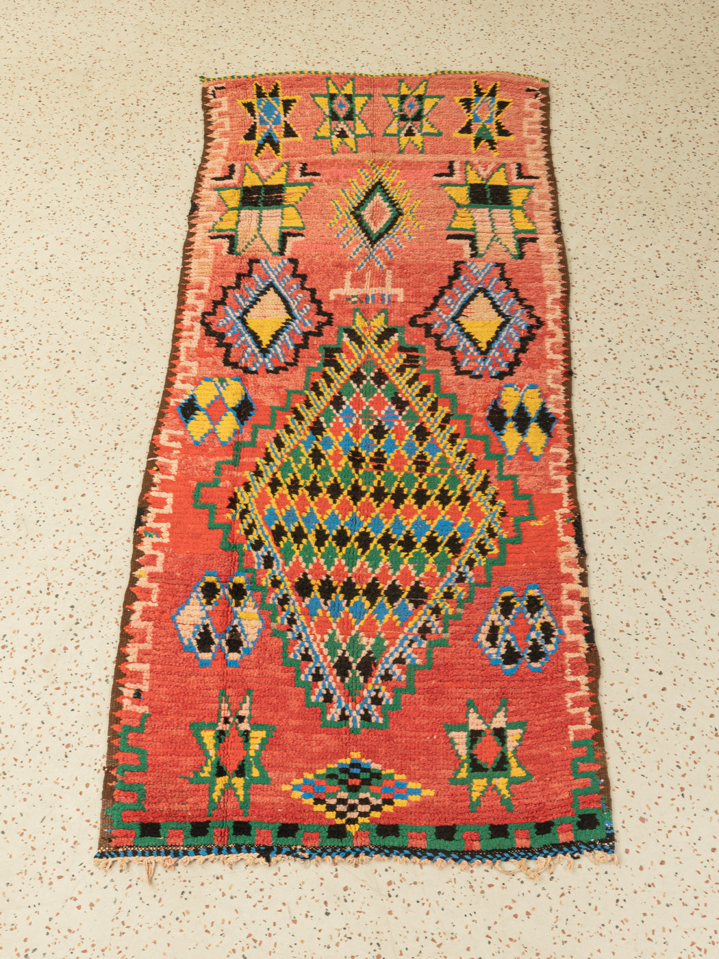 Vintage Boujad, Berber Teppich, 123 X 290