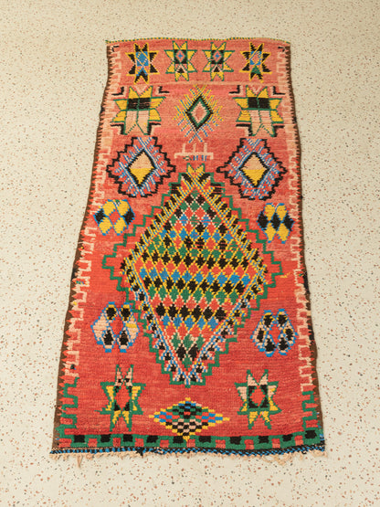 Vintage Boujad, Berber Teppich, 123 X 290