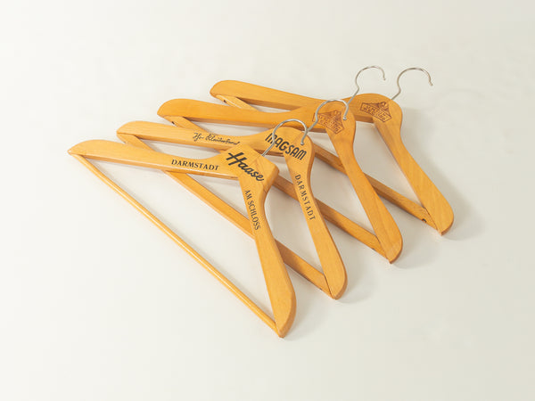 wood vintage 1950's 5本 usa in made hanger wood vintage 50s coat RUST - Sweden in hanger/made 店舗用品
