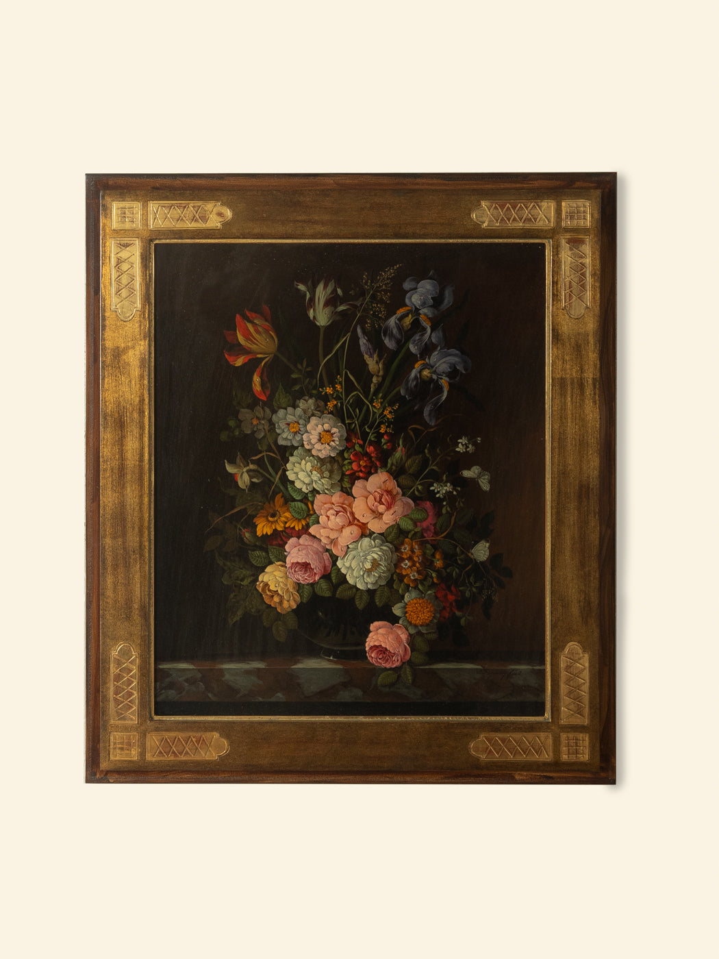 Blumenstillleben von Oskar Denner, Öl auf Platte, 67cm x 77cm - Bild 6