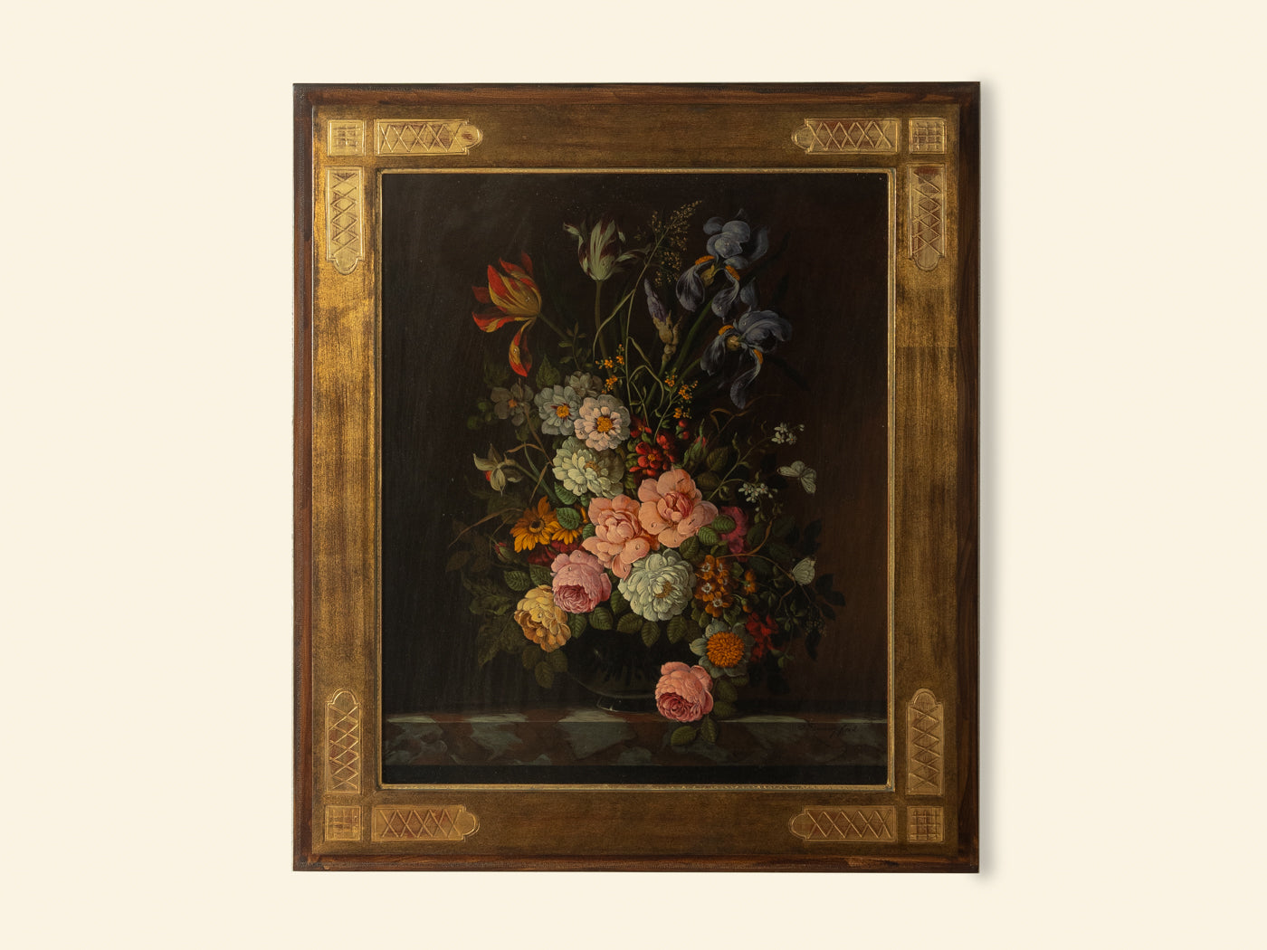 Blumenstillleben von Oskar Denner, Öl auf Platte, 67cm x 77cm - Bild 1