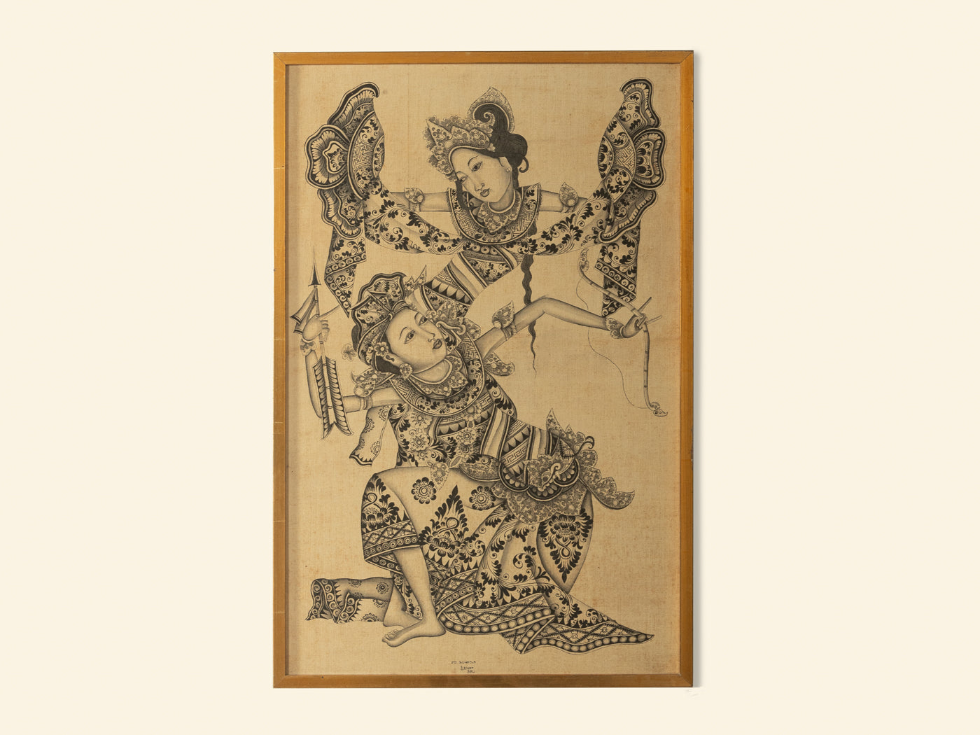 Tuschezeichnung im Batuan-Stil von Made Suwedja, 44cm x 66cm - Bild 1