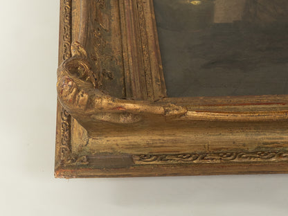 Ölgemälde, Wilhelm Gdanietz, Flicken der Fischernetze 59cm x 70cm