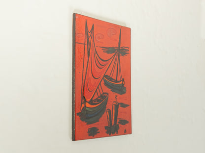 Ceramic wall hanging, 1960s, 37cm x 49cm
