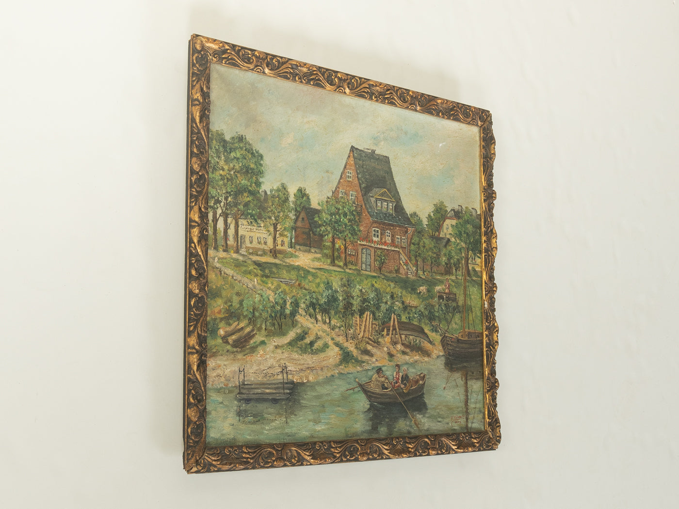 Ölgemälde, P. Fehlhauer, Landschaftsmalerei, 66cm x 55cm