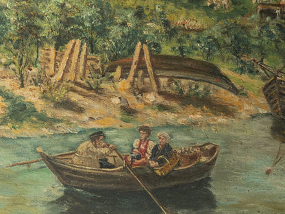 Ölgemälde, P. Fehlhauer, Landschaftsmalerei, 66cm x 55cm