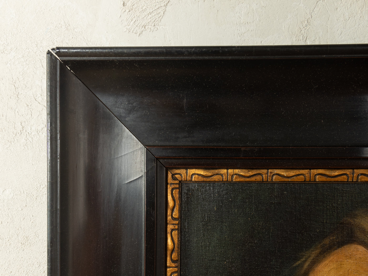 Oil painting on wood, portrait in the style of the Munich School, 54cm x 65cm