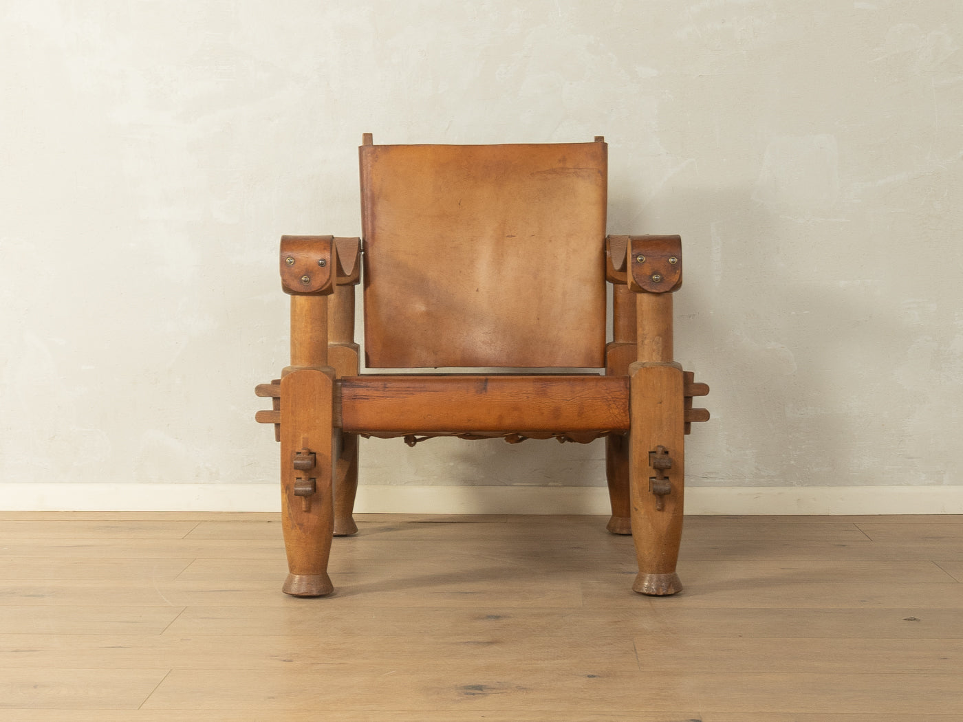 Brutalistischer Vintage Safari Sessel