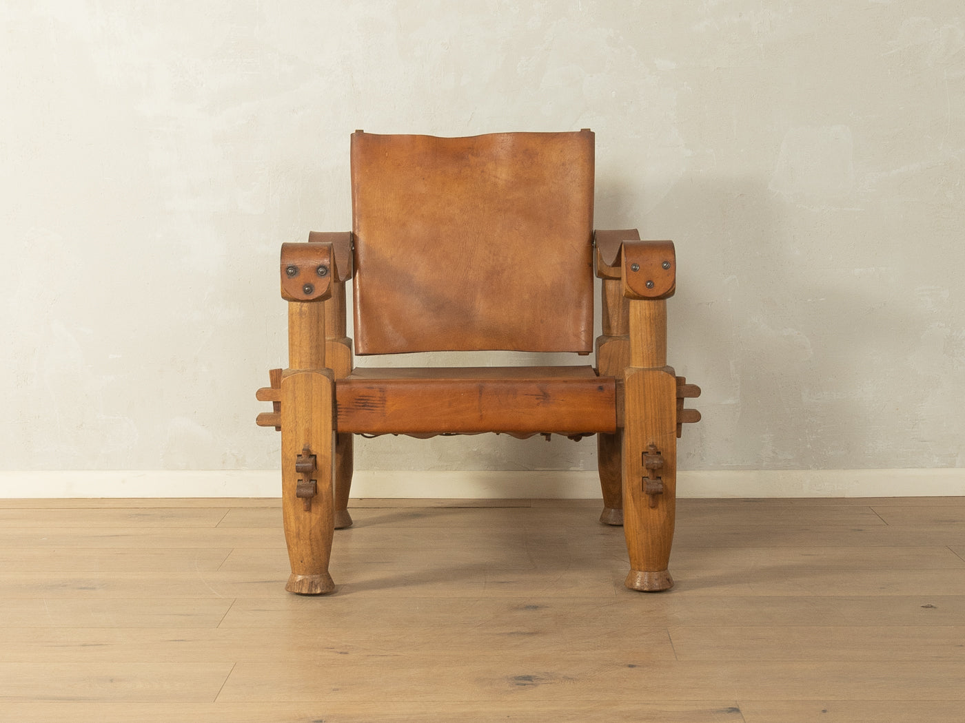 Brutalistischer Vintage Safari Sessel