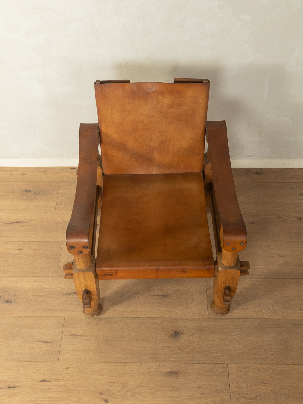 Brutalistischer Vintage Safari Sessel