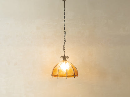 1960er Jahre Deckenlampe mit orangefarbenem Glas - Bild 1