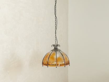 1960er Jahre Deckenlampe mit orangefarbenem Glas - Bild 5