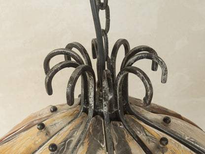 1960er Jahre Deckenlampe mit orangefarbenem Glas - Bild 9