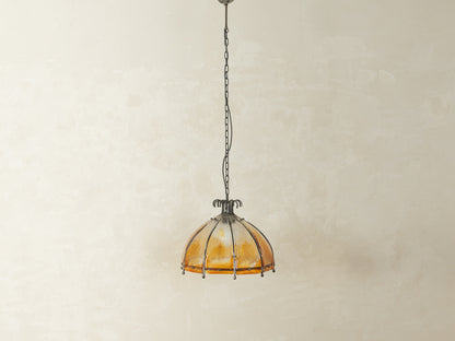 1960er Jahre Deckenlampe mit orangefarbenem Glas - Bild 4