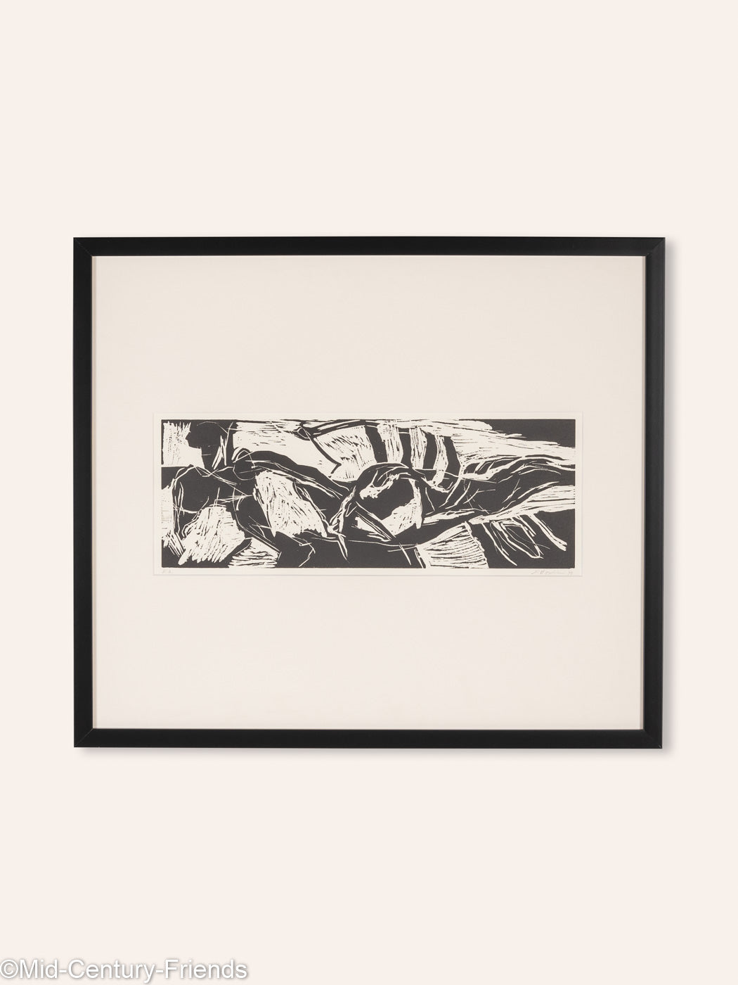 Sports, Holzschnitt auf dickem Papier, 64 x 55 cm