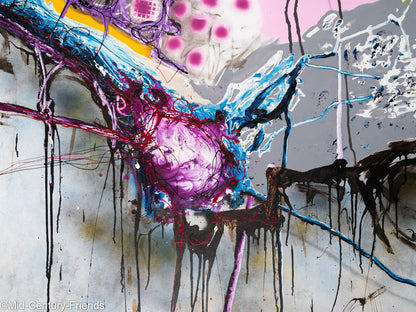 Pink roe, Acryl, Öl und Sprühtechnik auf Leinwand, 120 x 155cm