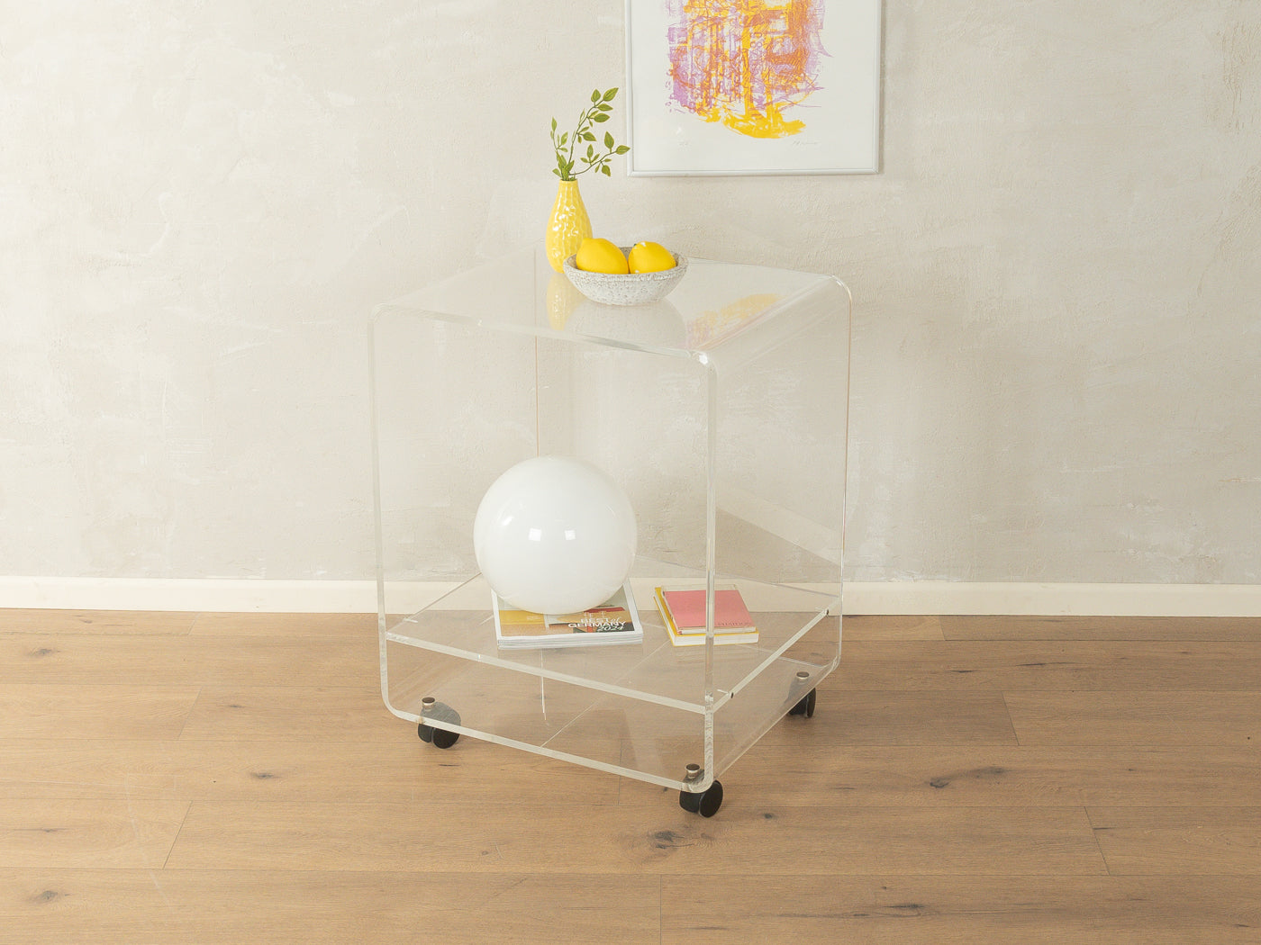 1960s acrylic side table,