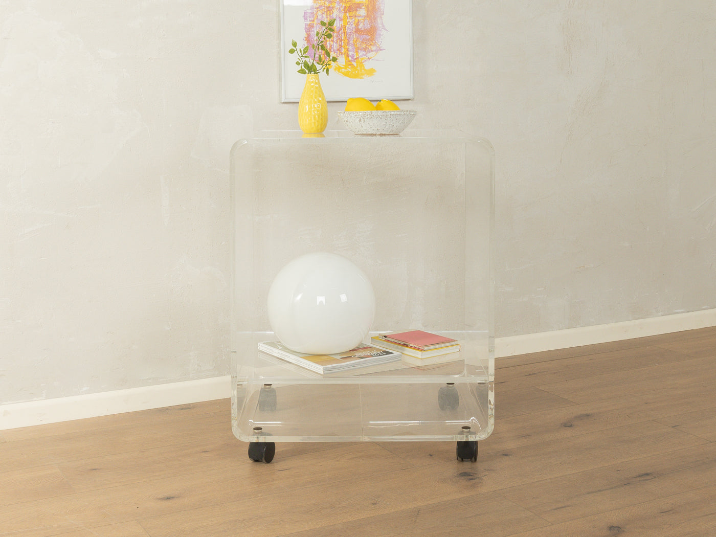 1960s acrylic side table,